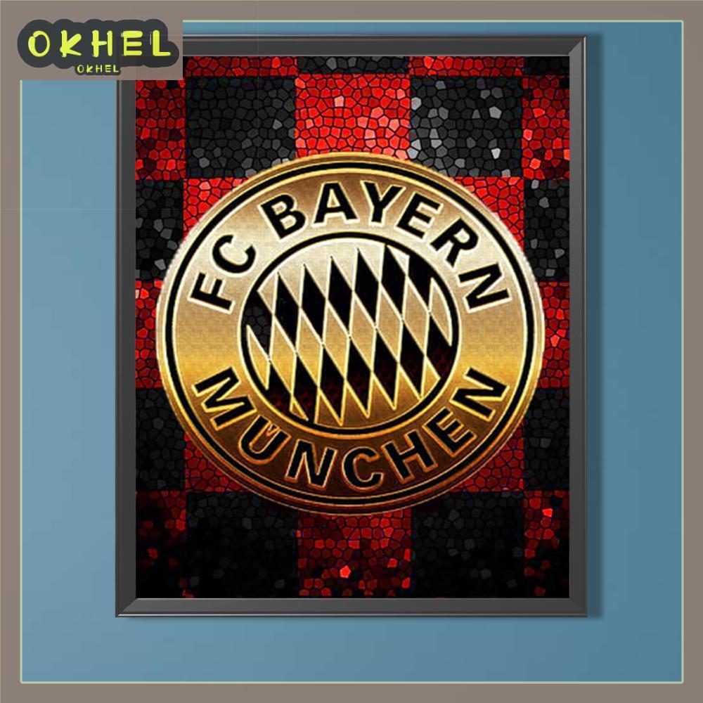 [Okhello.vn] Tranh kim cương khoan tròn đầy đủ 5D DIY FC Bayern Munchen Trang trí nội thất 40x50cm