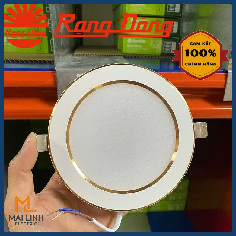 (Rạng Đông) Đèn Led Downlight âm trần (Viền Vàng) - Driver Tích Hợp Trong Thân Đèn -8W -10W -12W -Sá