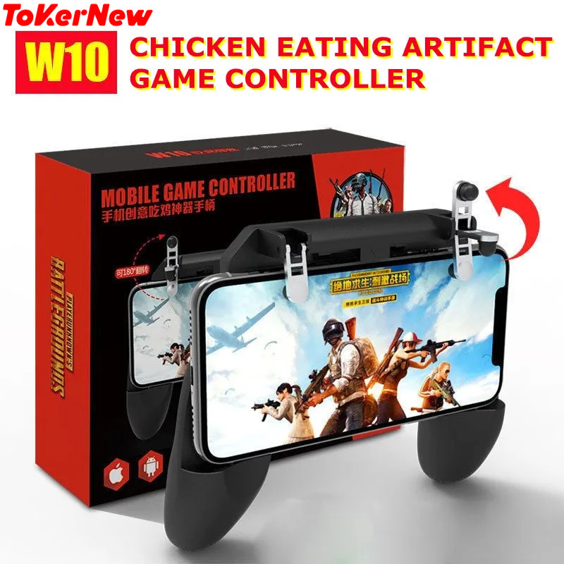 Mobile Phone ABS Gaming Accessories Game Controller W10 for PUBG Aim Shooting Gamepad Joystick for I