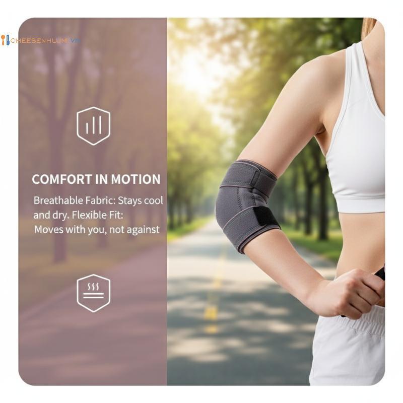 Cs 1Pc Co Giãn Khuỷu Tay Nẹp Cho Tập Gym Tập Luyện Hỗ Trợ Miếng Lót Bảo Vệ Thiết Kế VN