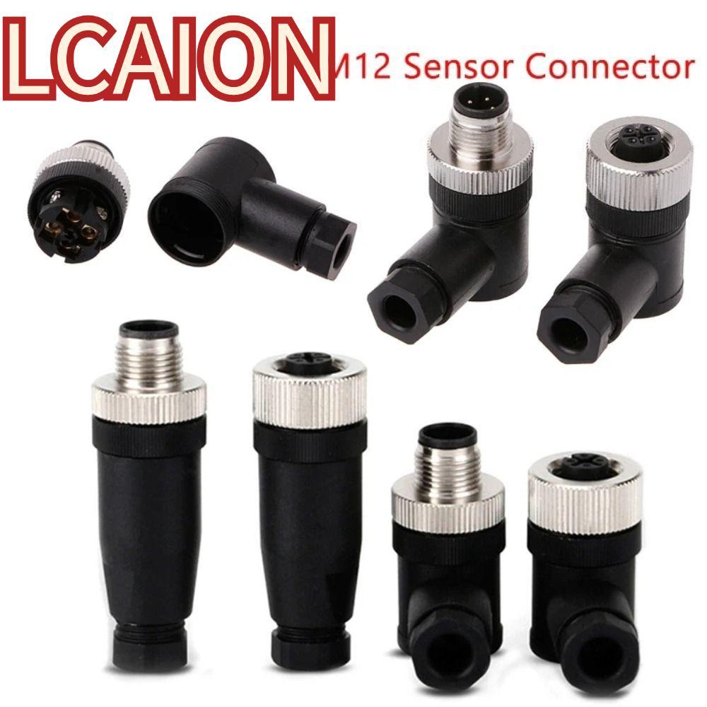 Đầu nối cảm biến LCAION M12, ổ cắm đực cái M12, phích cắm hàng không M12, cáp cảm biến M12 4 5 8 châ