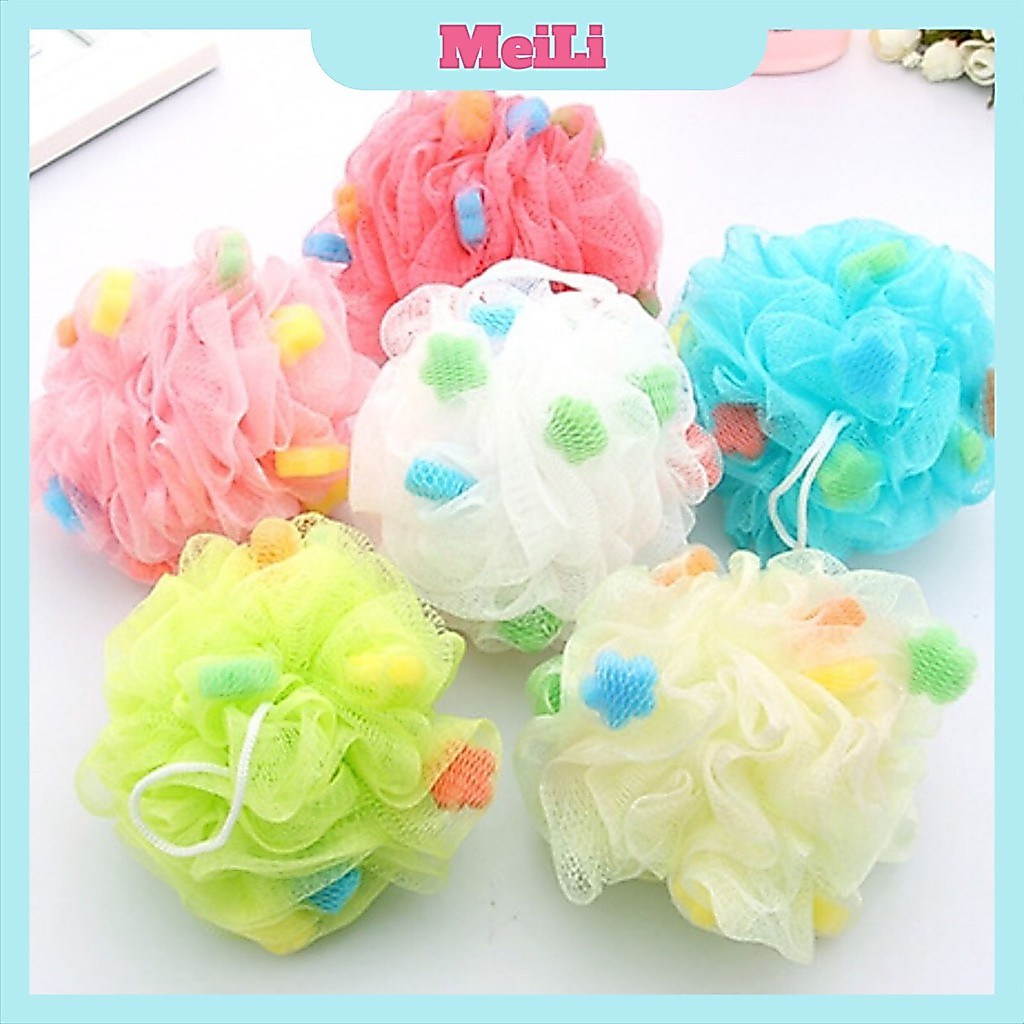 3 Bông tắm lưới tròn tạo bọt (giao màu ngẫu nhiên)
