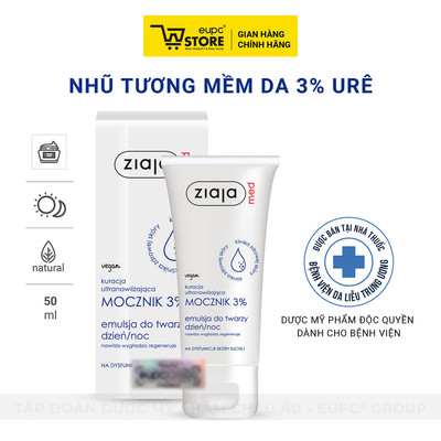 Nhũ Tương Mềm Da 3% Urê Ziaja Med 50ml Giúp Dưỡng Ẩm, Giảm Khô, Thô Ráp, Nứt Nẻ, Mẩn Đỏ Da EUPC STORE