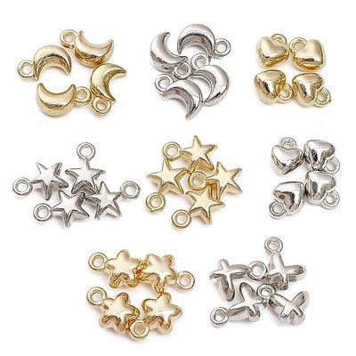 Beadia 30 Miếng Nhựa CCB Mặt Dây Chuyền Bướm Béo Mặt Dây Chuyền Ngôi Sao Năm Cánh Tình Yêu Mặt Dây Chuyền Hoa Trăng DIY Vòng Cổ Phụ Kiện Trang Sức