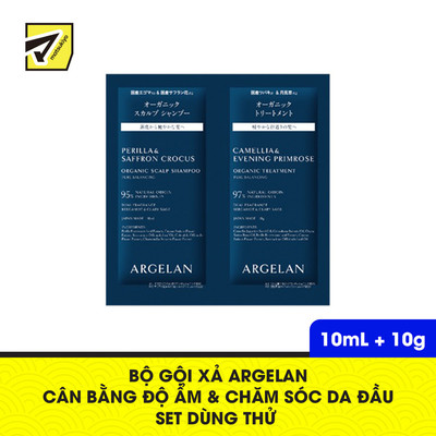 Bộ Gội Xả Argelan Hỗ Trợ Cân Bằng Độ Ẩm & Chăm Sóc Da Đầu - Dùng Thử 1 Ngày Gói 10Ml + 10Gr