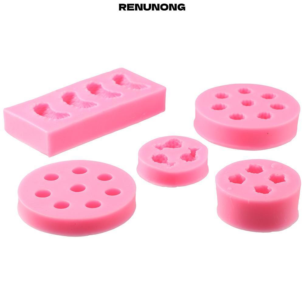 RENUNONG 5 Miếng Khuôn Hình Trái Cây, Khuôn Silicon Quả Mâm Mâm Mâm Mâm Mâm Mứt Cam, Thủ Công Dứa Dâ