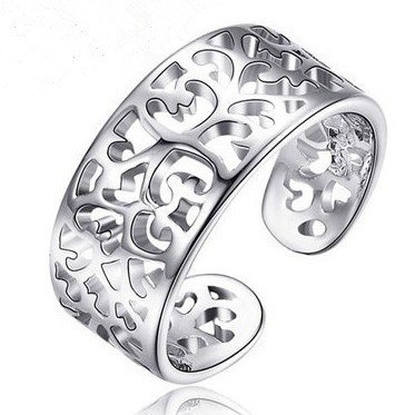 Preferred in-stock items#925Women's Sterling Silver Ring Korean-style creative carved open-ended cou