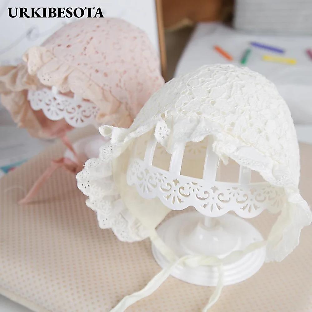 Mũ ren URKIBESOTA, Mũ công chúa ren lưới thoáng khí, Mũ công chúa Cotton xù ren hoa