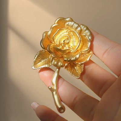 Sang Trọng Vàng Hoa Hồng Trâm Pin Cho Nữ Cao Cấp Thanh Lịch Thắt Lưng Kẹp Quần Áo Phụ Kiện Đa Năng Hoa Xòe PD2534