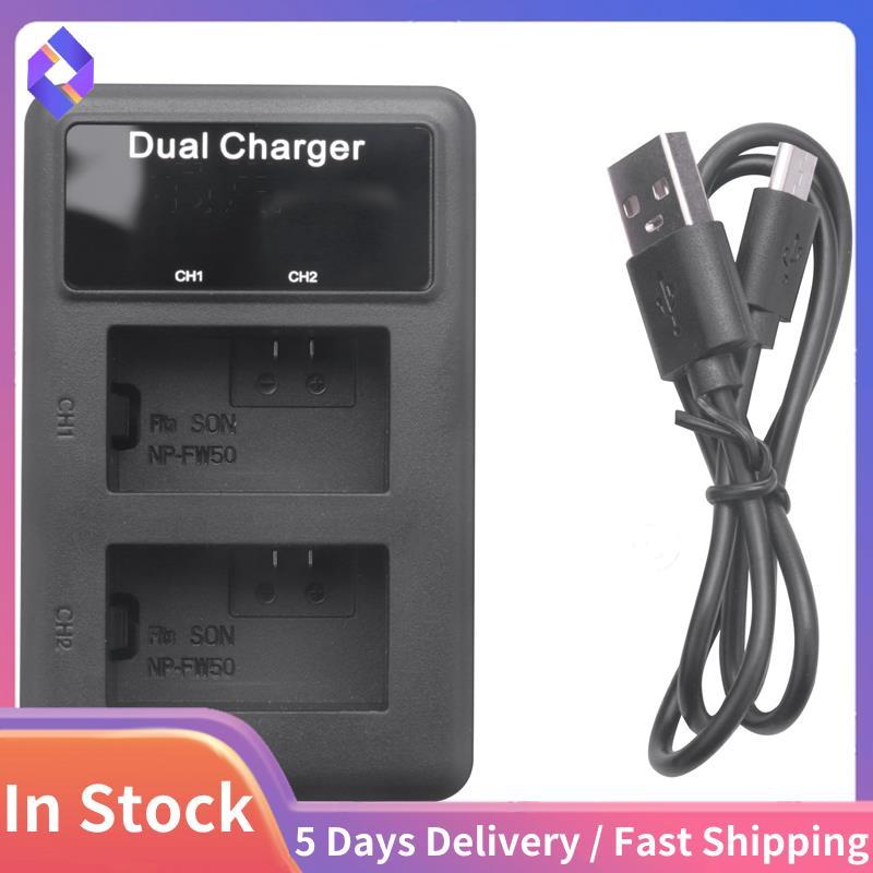 Bộ sạc pin Usb kép Lcd Fw50 Np Fw50 Np-Fw50 Npfw50 Pin Nex-3 Nex-5 Nex-6 -A55 A33 A55 A37 A3000 A500