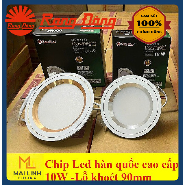 (Rạng Đông) Đèn LED âm trần Downlight đổi 3 màu 10W (Đế Nhôm) - Lỗ khoét 90mm -Chip Led hàn quốc -Mo