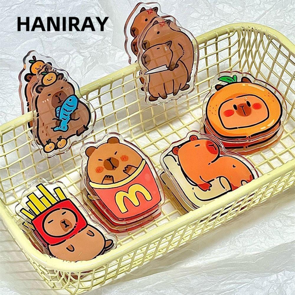 Kẹp chất kết dính ảnh HANIRAY, Kẹp acrylic PP Capybara hoạt hình, Kẹp giấy kiểm tra văn phòng phẩm C
