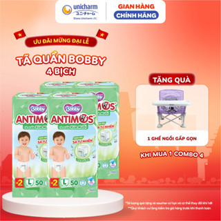 Combo 4 Tã Quần Xua Muỗi Bobby Antimos – Hàng Rào Sả Tự Nhiên Bye Muỗi 8H - Size M/L/XL/XXL