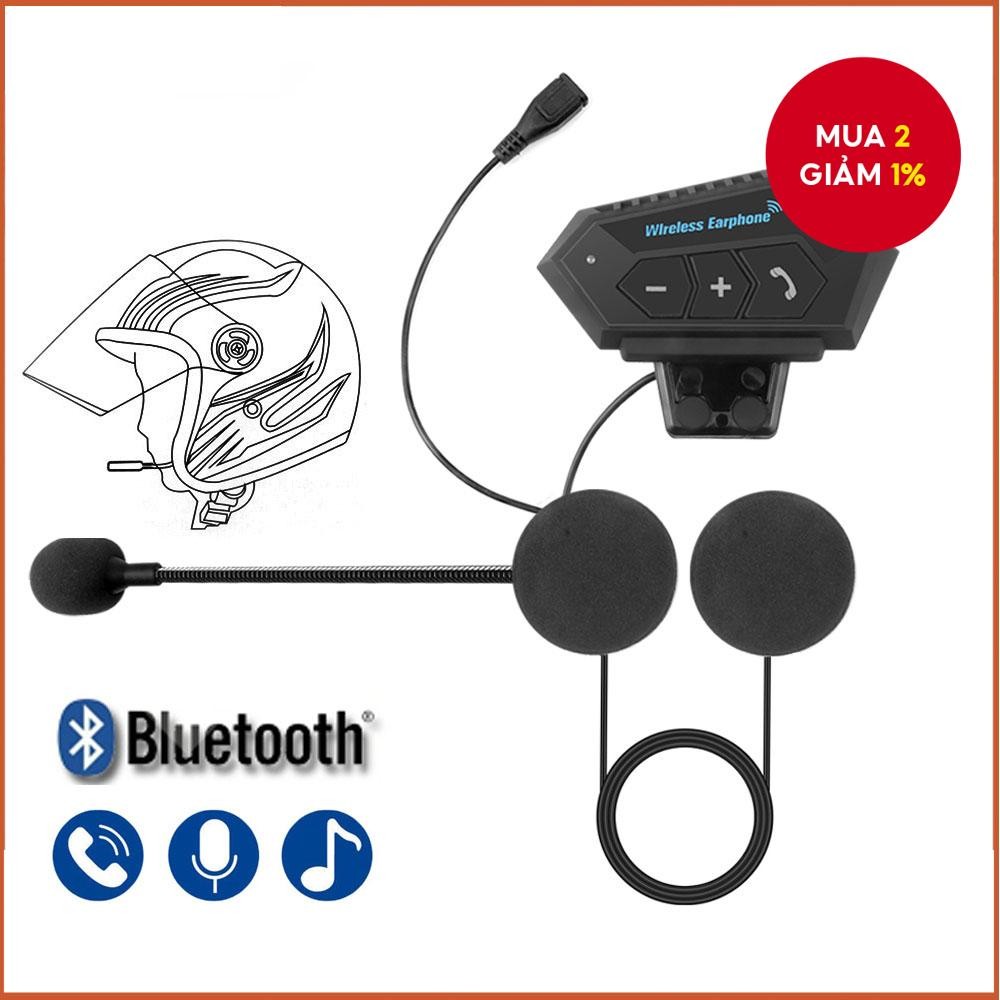 BT-12 Tai nghe Bluetooth 5.0 cho mũ bảo hiểm xe máy, tai nghe không dây Earphone kèm mic cho iPhone 