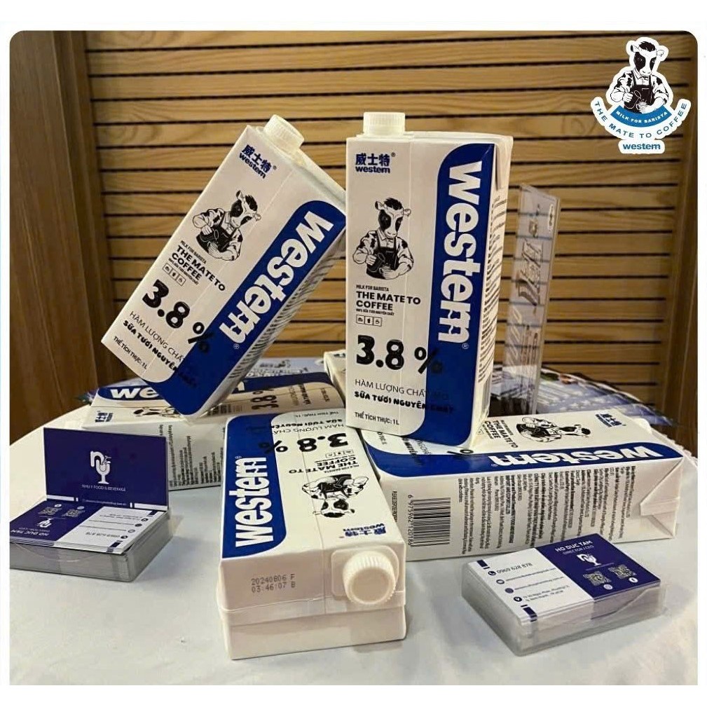 COMBO 12 HỘP SỮA TƯƠI NGUYÊN CHẤT WESTERN ( FAT 3.8%) {BBFOOD}