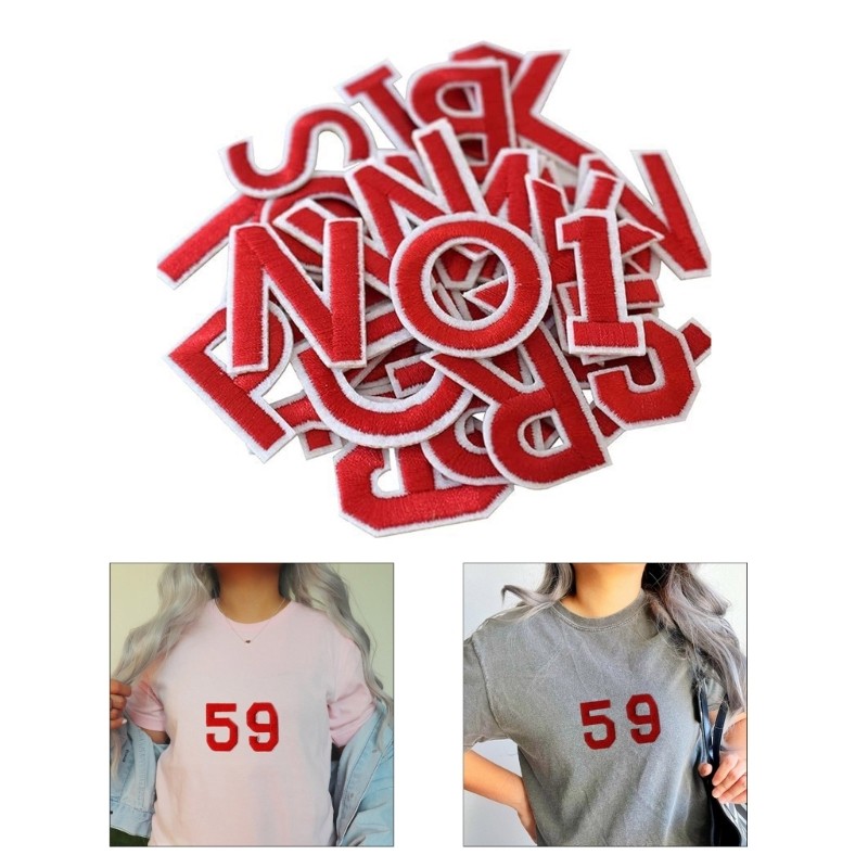 SWEET ~ Bộ miếng vá số chữ thêu đa năng 72 đề can chắc chắn cho tủ quần áo Upcycling