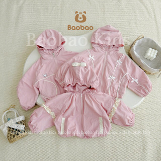 [BAOBAO- HÀNG SẴN] BST ÁO GIÓ 2 LỚP  HỒNG BABY XINH XẮN DỄ MẶC CHO BÉ GÁI - M6