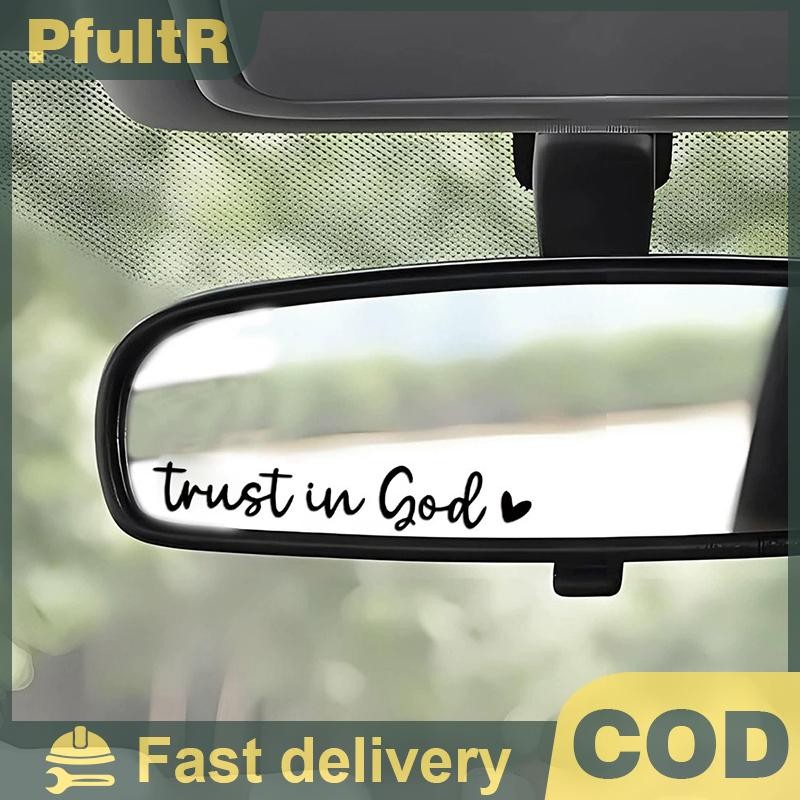 [KICO] Trust In God Heart Car Rear View Mirror Sticker Decal Faith Bible Verse null