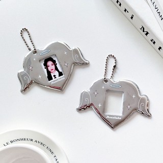 Bạc Tình Yêu Đôi Cánh Đựng Thẻ 3cm 7cm Nhỏ Đựng Thẻ ID Đựng Thẻ Túi Mặt Dây Chuyền
