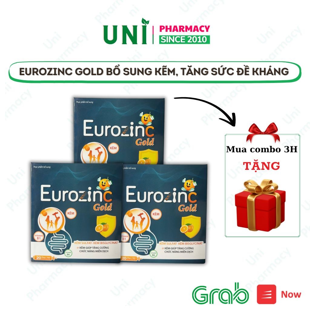 ✅(Tặng Quà Chất) Combo Euro Zinc và Kẽm Sulfate  dạng ống siro cho trẻ ăn Ngon Hàng Chính Hãng Hộp 2