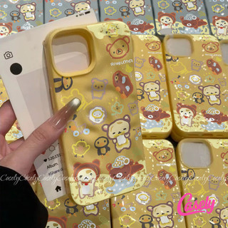 Vỏ Cho IPhone 11 17 12 13 16 14 15 Pro Max X XS Max XR 16 15 14 6 6S 8 7 Plus SE 2020 Vỏ Mềm Gấu Màu Vàng Dễ Thương