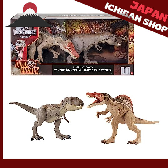 【Từ Nhật Bản】 Mattel Jurassic World Bite T-Rex vs. Spinosaurus HDH78