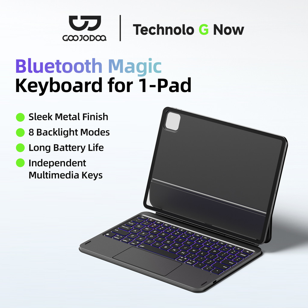Bàn phím Bluetooth GOOJODOQ có bản lề phẳng và lực nâng từ tính mạnh mẽ dành cho iPad Pro 11/12.9 Tu