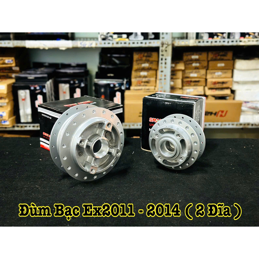 Đùm Ex135 Ex2011  Sơn Bạc ( 2 Đĩa ) Thương Hiệu SMART Racing  >>>>