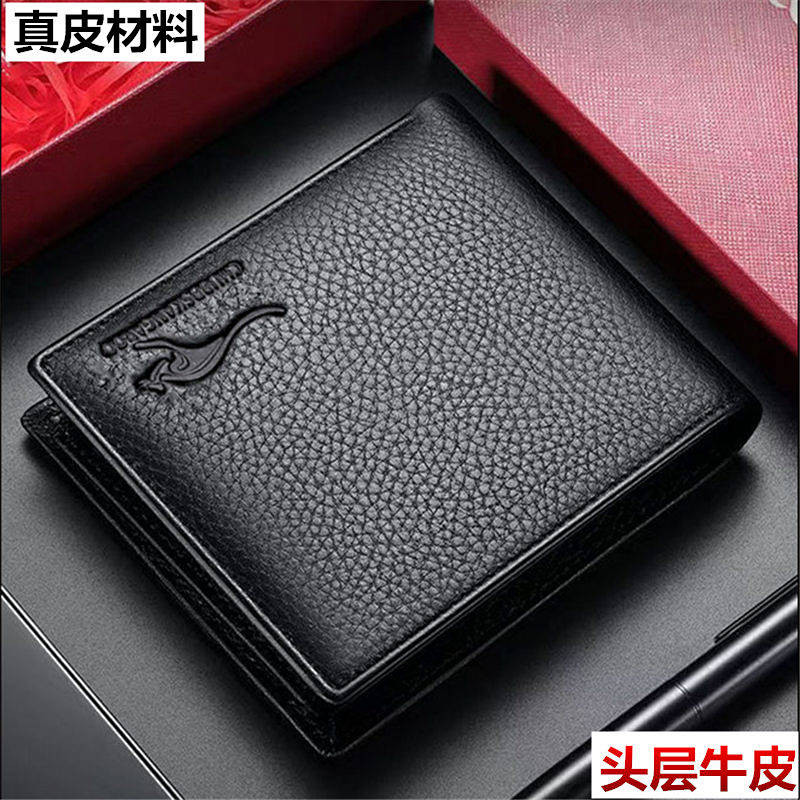 Genuine Leather Wallet 2025 New Man's Wallet Real Cowhide Men's Wallet Genuine Leather Clip for Boyf