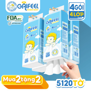  GAIFEEL Mua 2 Tặng 2 Giấy vệ sinh treo tường đa sắc đa năng từ bột giấy thiên nhiên 1280 Tờ   bịch 