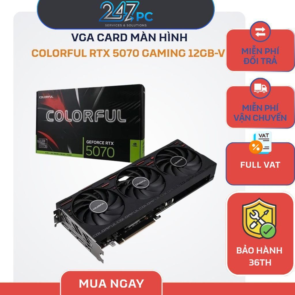 [NEW FULL VAT] VGA CARD MÀN HÌNH Colorful GeForce RTX 5070 Gaming 12GB-V - CHÍNH HÃNG BẢO HÀNH 3 NĂM | BigBuy360 - bigbuy360.vn