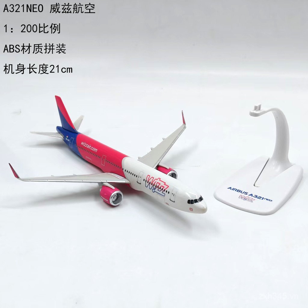 1: 200 Lắp Ráp Máy Bay Airbus A321neo WIZZ Witz Mô Phỏng Không Khí Lắp Ráp Tĩnh Đồ Trang Trí Quà Tặn