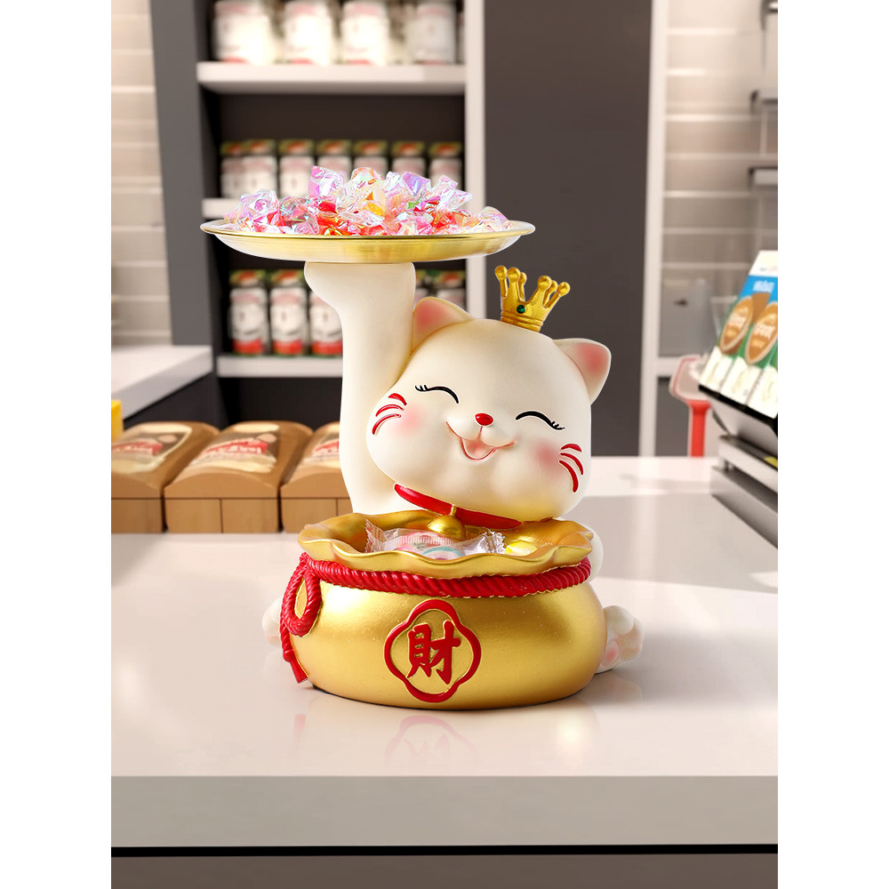 Haibei Biển Mèo May Mắn Bàn Trước Tiền Mặt Gói Khay Kẹo Khách Sạn Fortune Mèo Lễ Tân Trang Trí Đĩa Ă