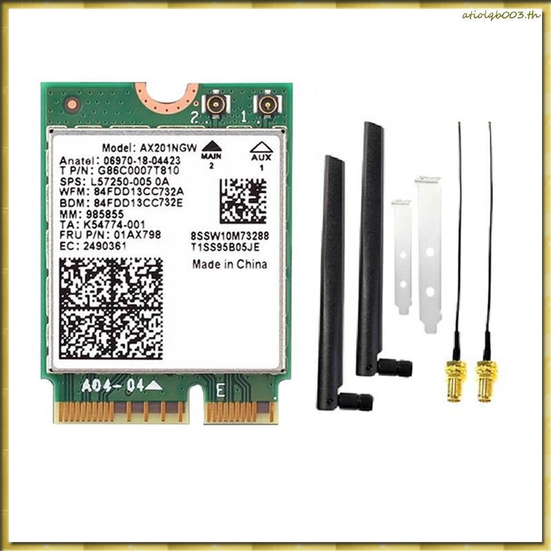 [H E M D] Thẻ WiFi AX201NGW Wi-Fi 6 2974Mbps 2.4Ghz / 5Ghz với Ăng-ten 8DB BT5.2 Bộ chuyển đổi thẻ m