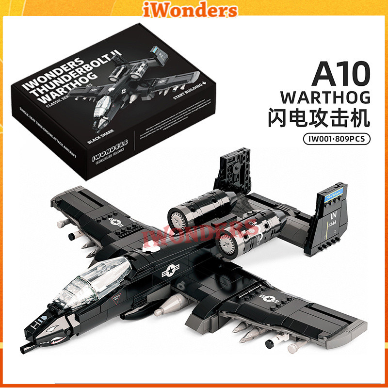 IWONDERS IW001 Quân Sự A10 Warthog Thunderbolt Fighter Jet Khối Xây Dựng Máy Bay Quân Đội Mô Hình Gạ