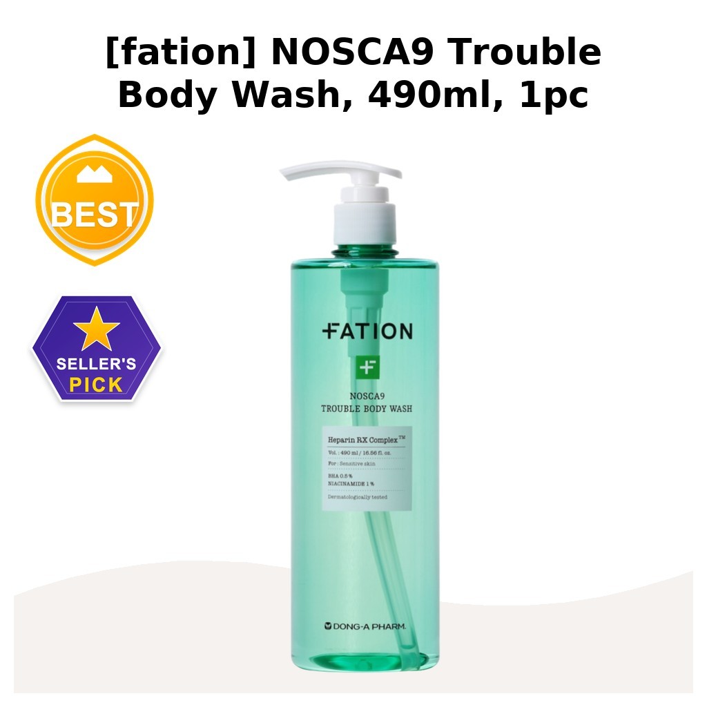 [FATION] NOSCA9 Trouble Body Wash, 490ml, 1pc / Sữa tắm Hàn Quốc / Kiểm soát mụn trứng cá / Chính hã