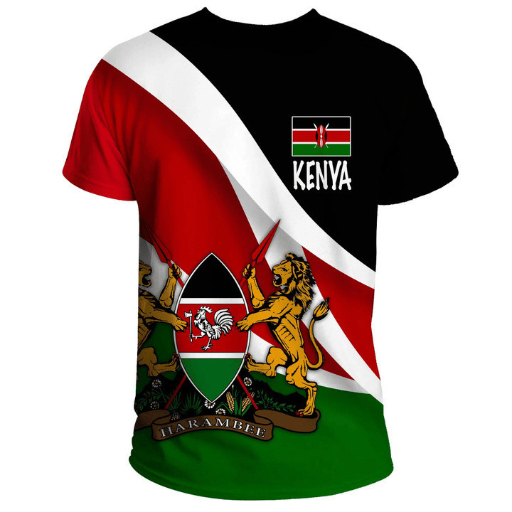 Xuyên Biên Giới Bán Chạy Kenya Ấn Tượng Nam Quốc Cờ Áo Sơ Mi Kenya Nam Áo Thun Kỹ Thuật Số 3D