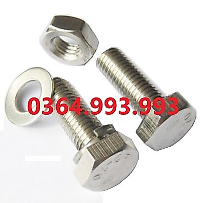 Gói 10 Bộ Bulong lục giác ngoài M8x25, M8x30, M8x40, M8x50. Chất liệu: Inox (B+E+P+V)