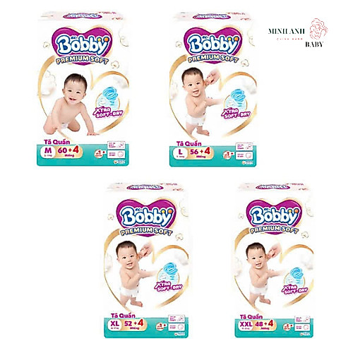 Tã Bỉm Quần Bobby Premium Soft Chính Hãng Cho Bé Yêu