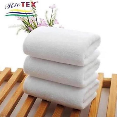 Khăn mặt cao cấp RIOTEX -Màu trắng 35x75cm 150g & 34x82cm 100g A, Bền Đẹp dành cho Gia Đình,Khách Sạn