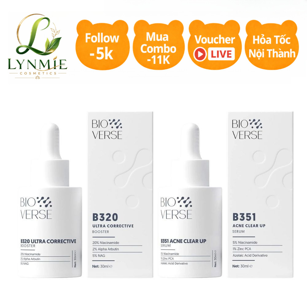 Tinh Chất Bioverse B320, B351 cải thiện mụn, làm sáng, mờ thâm 5ml 30ml
