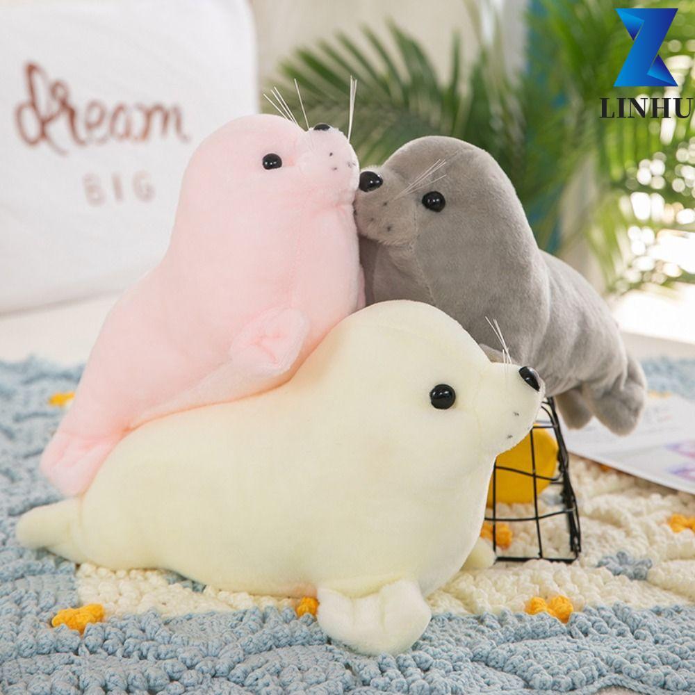 LINHU Seal Đồ chơi nhồi bông sang trọng, Gối động vật Fluffy Seal Búp bê sang trọng, Thời trang sang
