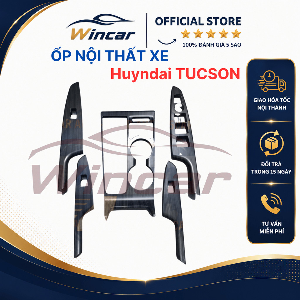 Tucson,Bộ ốp nội thất theo xe Tucson 2016 - 2020, Mẫu VÂN ĐÁ