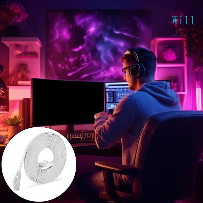 Cat6 Flat Ethernet Cable Long Slim Networking Cable for Internet Accessories