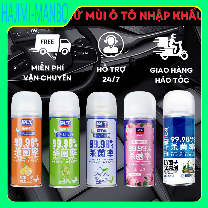 💨💨[CHÍNH HÃNG] Chai Xịt Khử Mùi Khử Khuẩn Ô Tô Xe Hơi 180ml Mùi Hương Dịu Nhẹ, An Toàn