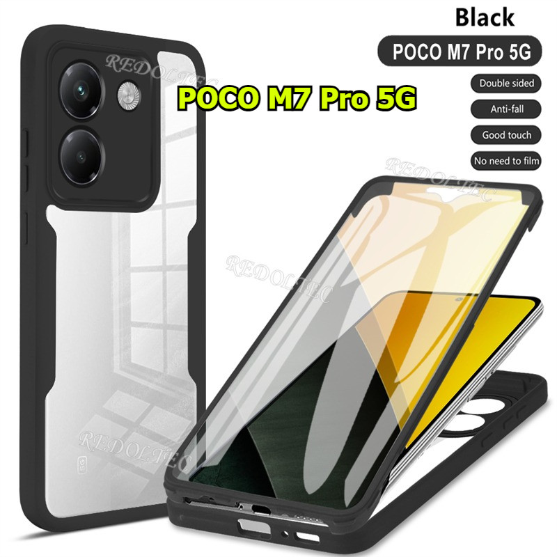 Ốp lưng 360 Full Cover POCO M7 Pro 5G Chống sốc Acrylic Trong suốt Mặt trước Bảo vệ hai mặt Vỏ điện 