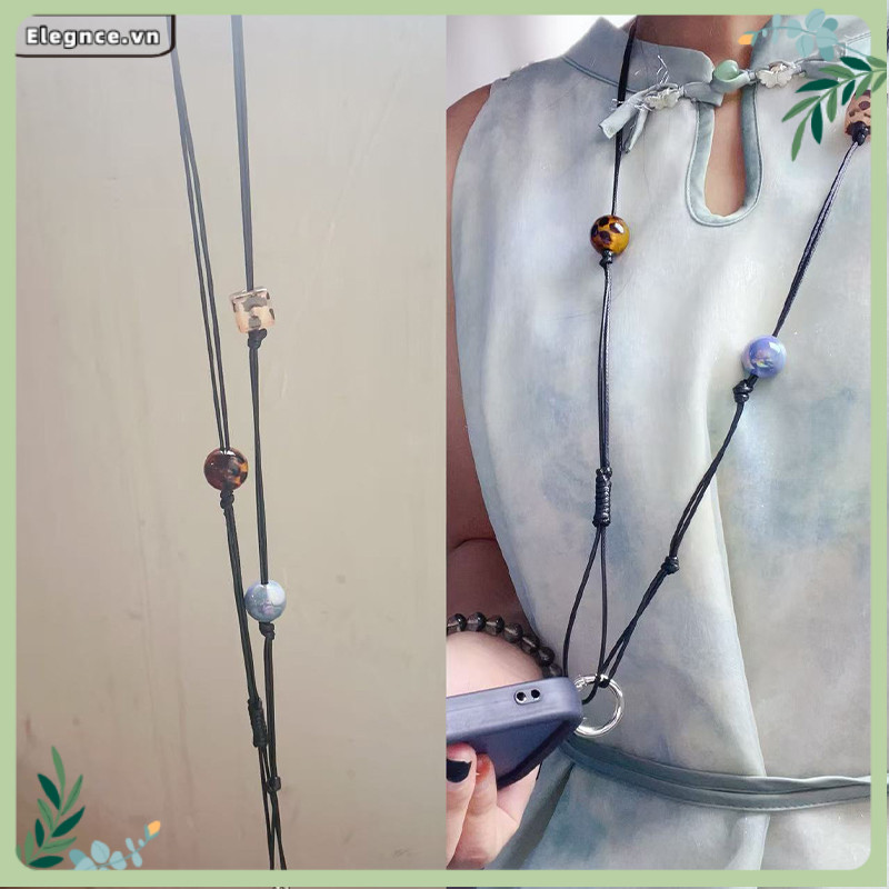 【Elevn】Dây đeo điện thoại Dây da dệt hạt màu dây đeo chéo dài máy ảnh điện thoại cổ điển | BigBuy360 - bigbuy360.vn