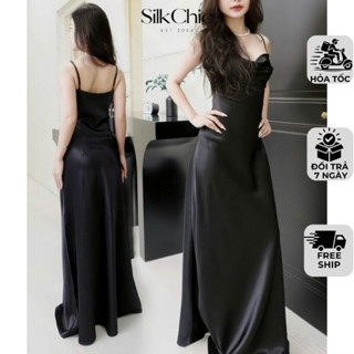 Váy Lụa Hai Dây Có Tà Xẻ Đùi Khoe Dáng SC638 Váy Lụa Nhẹ Nhàng Sang Chảnh