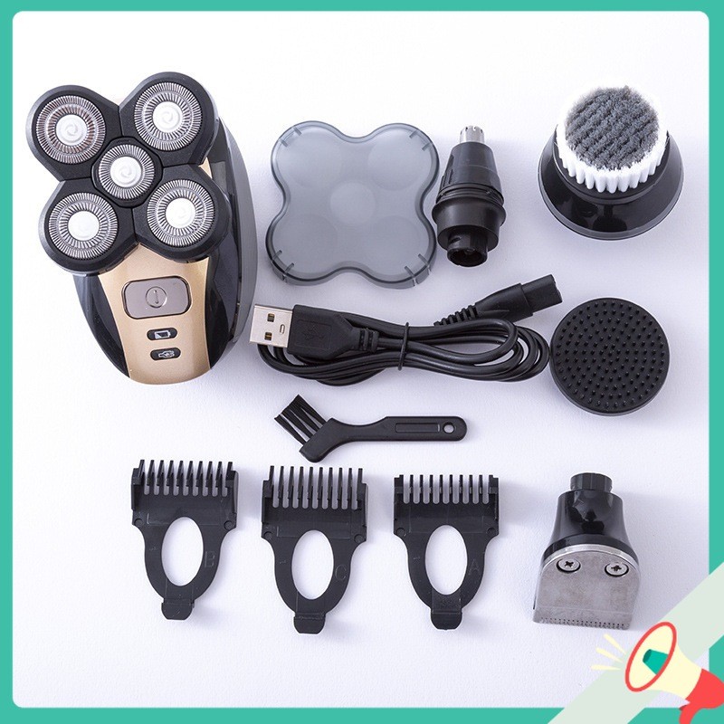 [Hàng Cao Cấp] Bộ Cạo Râu cắt Tóc Rửa mặt Êm Ái Shaver Razor 5D Pro3 German Best Choice 5in1 💯Store 