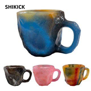 SHIKICK Giả Khoáng Pha Lê Cốc Cà Phê, Cốc Trà Nhựa Sáng Tạo, Văn Phòng Tại Nhà Có Tay Cầm Ly Whisky Nhiều Màu Thanh Lịch Quà Tặng Giáng Sinh